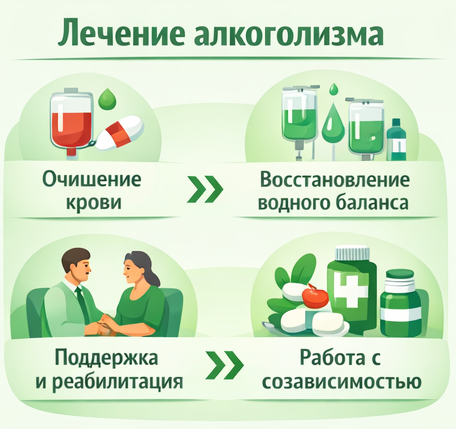 лечение алкоголизма в Дедовске этапы